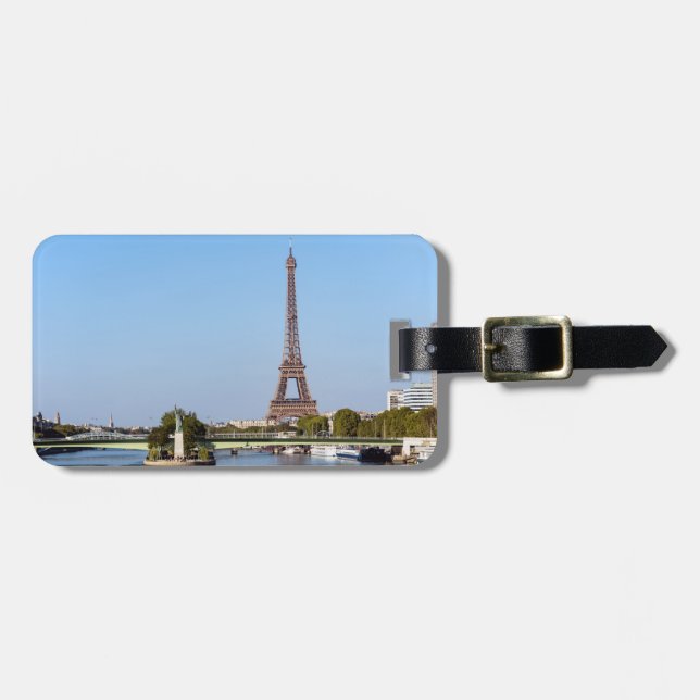Front de Seine und Eiffelturm - Paris, Frankreich Gepäckanhänger (Vorderseite horizontal)