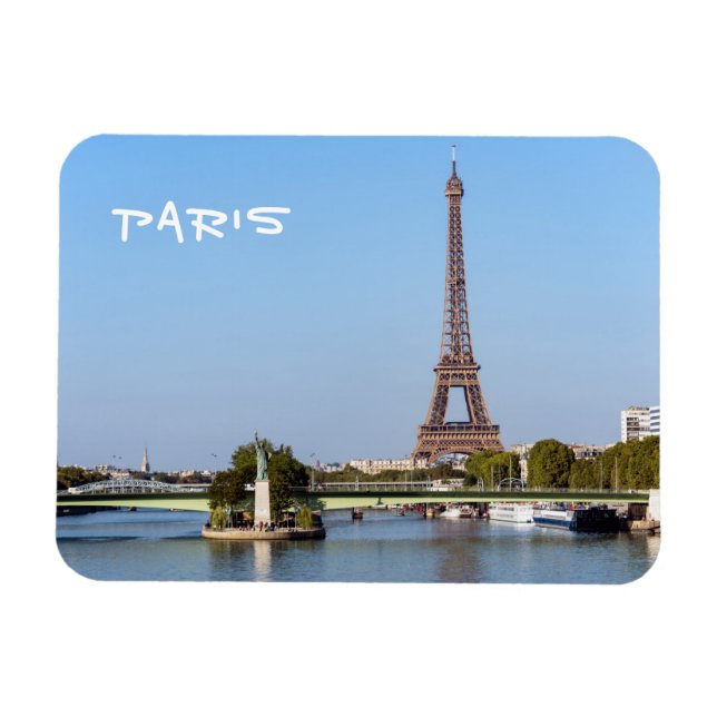 Front de Seine und Eiffelturm - Paris, Frankreich Magnet (Horizontal)