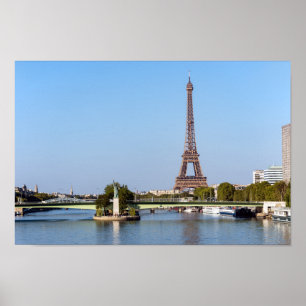 Front de Seine und Eiffelturm - Paris, Frankreich Poster