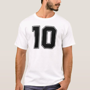 Front der Nr. 10 und Rückseitendruck T-Shirt