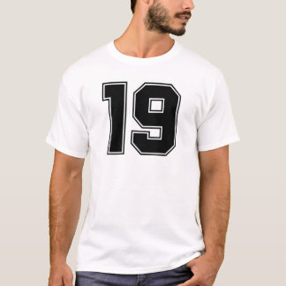 Front der Nr. 19 und Rückseitendruck T-Shirt