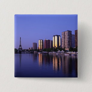 Front du Seine und Eiffelturm, Paris, Frankreich Button