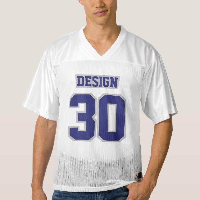 Front NAVY SILVER GRAY WHITE Mens Football Jersey (Vorderseite)