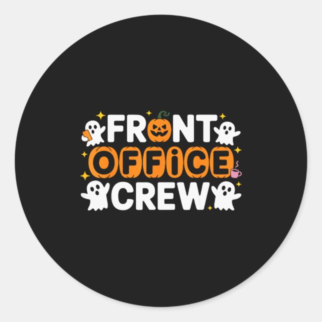 Front Office Crew Pumpkin Office Staff Soky Hallow Runder Aufkleber (Vorderseite)