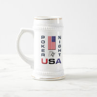 Front Poker-Nacht-USA-Bierstein-Tasse w/hinterer