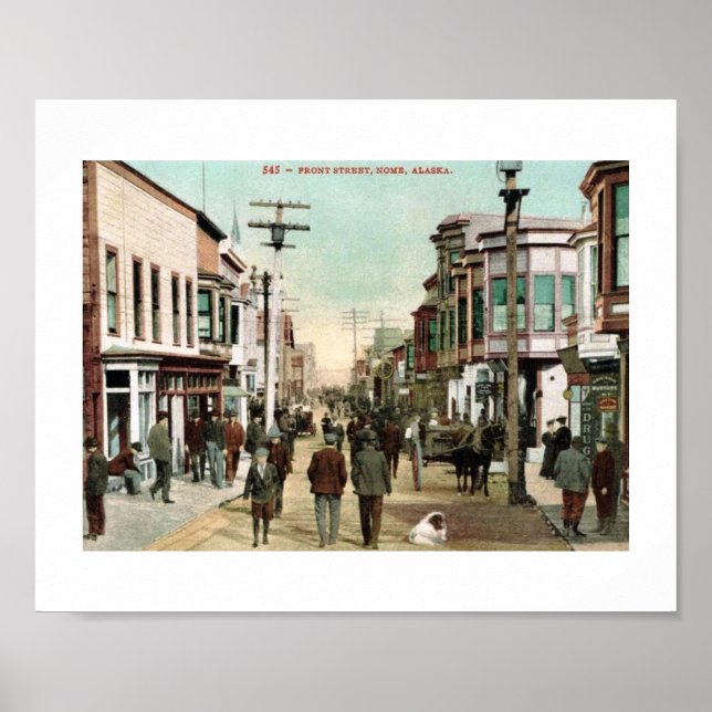Front St., Nome, Alaska c1910 Vintag Poster (Vorne)