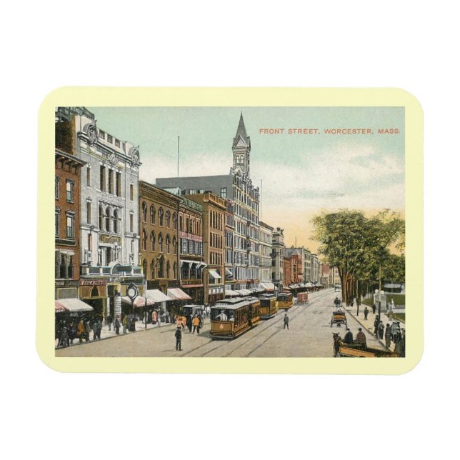 Front St., Worcester, Massachusetts Vintag Magnet (Horizontal)