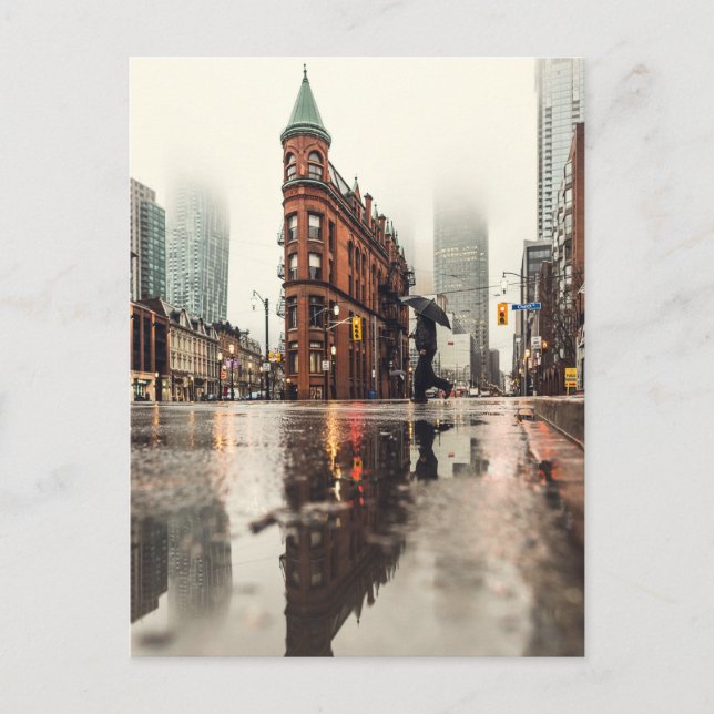 Front Street, Toronto Street View, Rain, Ontario Postkarte (Vorderseite)