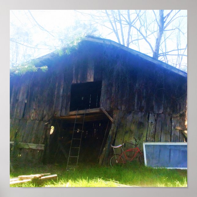 Front View ein rustikales 100 Jahre altes Stallpla Poster (Vorne)