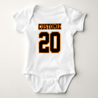 Front WHACK ORANGE Bodysuit Football Jersey Baby Strampler