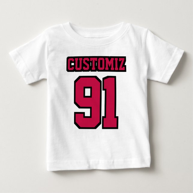 Front WHITE CRIMSON BLACK Romper Football Jersey Baby T-shirt (Vorderseite)