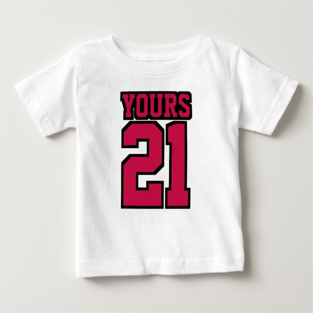 Front WHITE CRIMSON RED BLACK One Piece Jersey Baby T-shirt (Vorderseite)