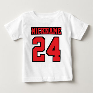 Front WHITE RED BLACK Dress Football Jersey Baby T-shirt