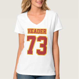 Front WHITE SCARLET RED GOLD Womens Hanes Nano T-S T-Shirt