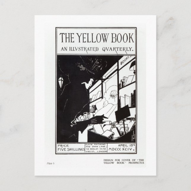 Frontabdeckung des Prospekts für "The Yellow Book" Postkarte (Vorderseite)