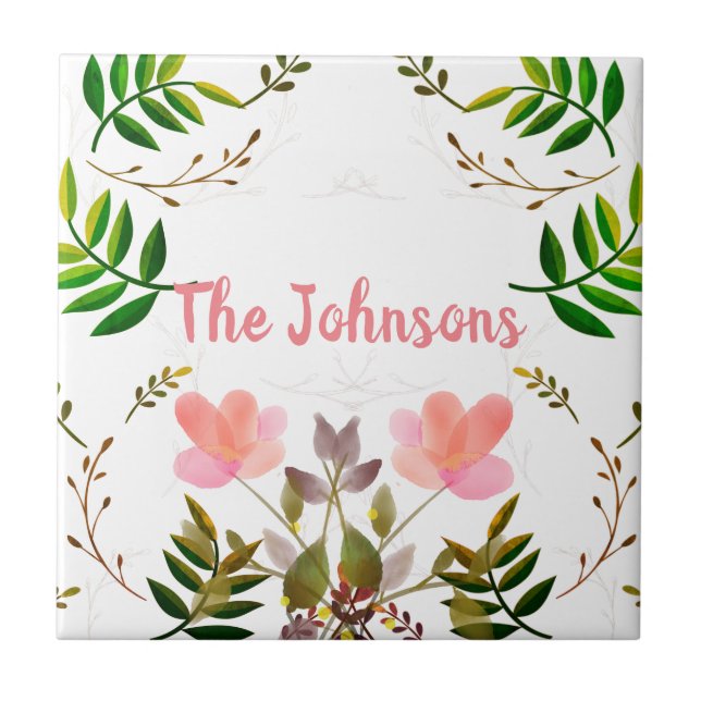 Fronten, Blätter und Blume Fliese (Vorderseite)