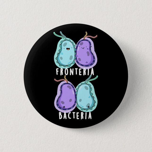 Fronteria Bacteria Funny Biology Pub Dark BG Button (Vorderseite)