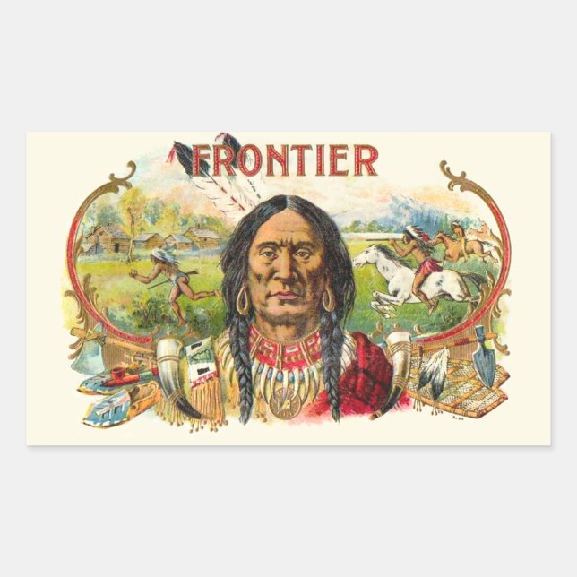 Frontier Cigar Advertising Rechteckiger Aufkleber (Vorderseite)