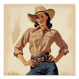 Frontier Fashion Reverie: Wild West Whispers Poster