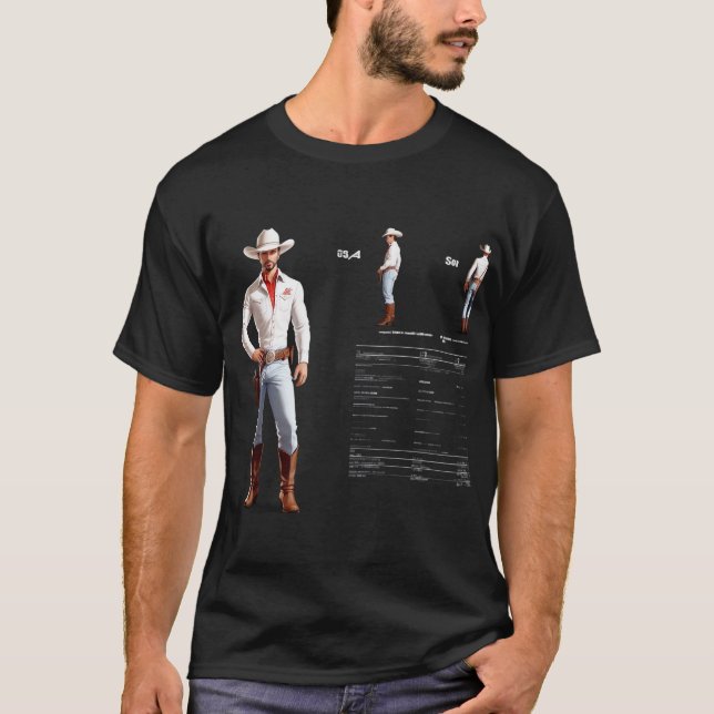 Frontier Flair Design - Moderne Cowboy-Ästhetik T-Shirt (Vorderseite)
