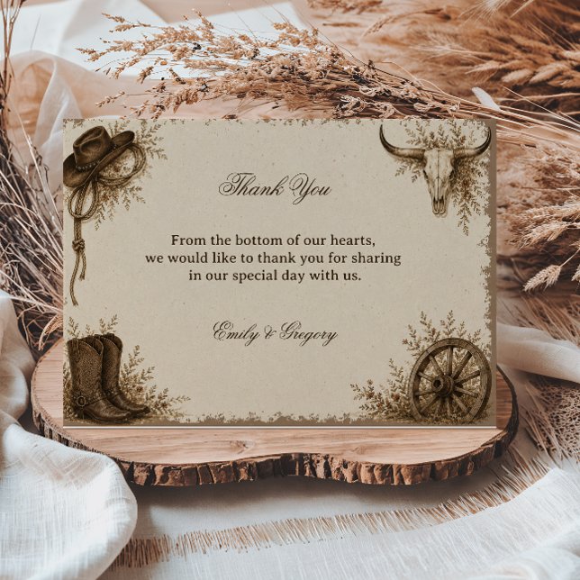 Frontier Prairie Rustikal Dankeskarte (Von Creator hochgeladen)