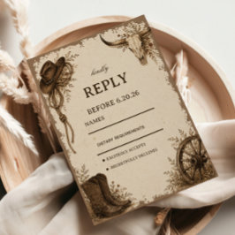 Frontier-Prärie Elegant Rustikal RSVP Karte