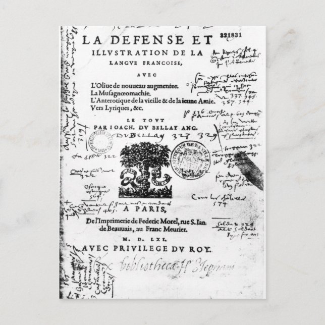 Frontispiece of 'La Defense et Illustration Postkarte (Vorderseite)