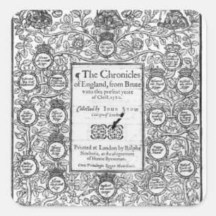 Frontispiece of 'The Chronicles of England' Quadratischer Aufkleber