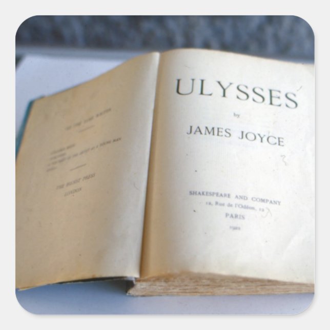 Frontispiece of 'Ulysses' von James Joyce Quadratischer Aufkleber (Vorderseite)
