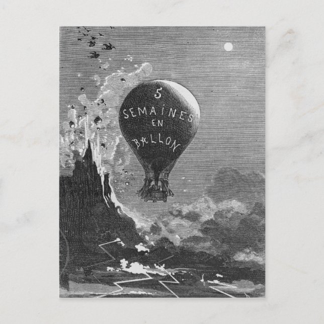 Frontispiece to 'Five Weeks in a Balloon' Postkarte (Vorderseite)