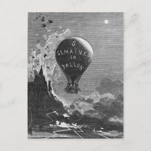 Frontispiece to 'Five Weeks in a Balloon' Postkarte