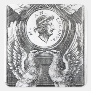Frontispiece to 'Lucan's Pharsalia' Quadratischer Aufkleber
