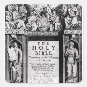 Frontispiece to 'The Heilige Bibel' Quadratischer Aufkleber