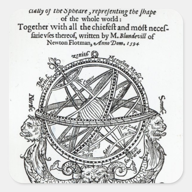 Frontispiece von "A Schlicht Treatics �" Quadratischer Aufkleber (Vorderseite)