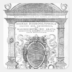 Frontispiece von "Monas Hieroglyphica" Quadratischer Aufkleber