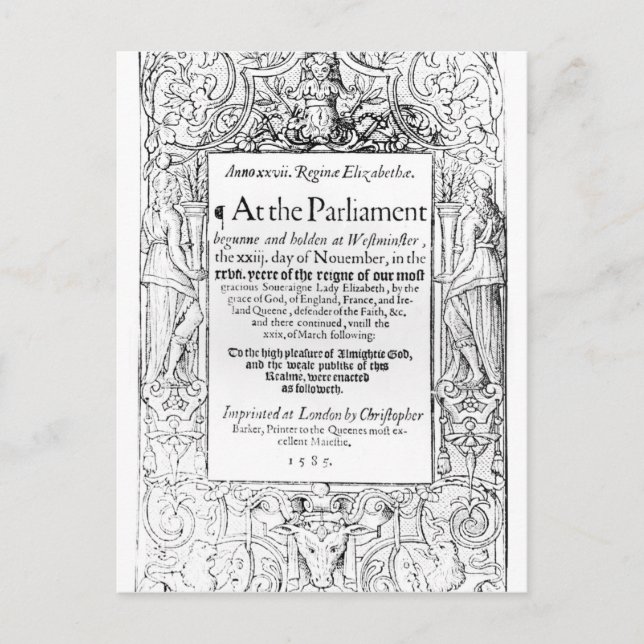 Frontispiece zum Bericht des Parlaments Postkarte (Vorderseite)