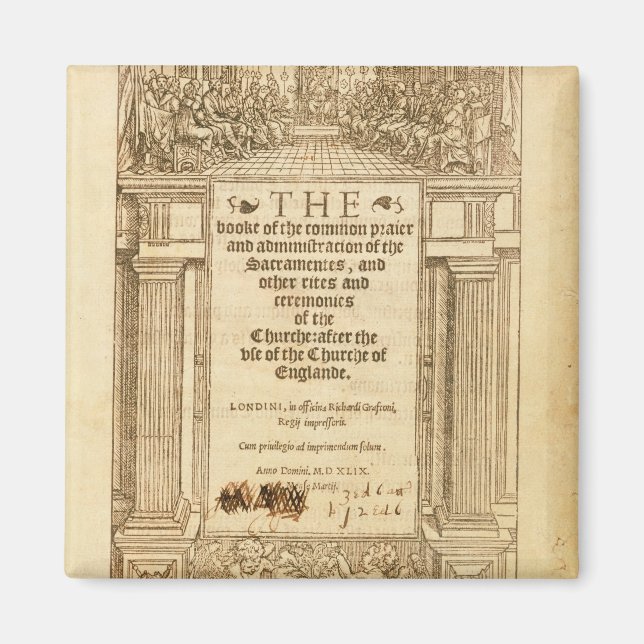 Frontispiz des "Buches des gemeinsamen Gebet" Magnet (Vorne)