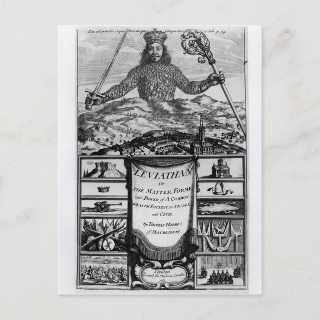 Frontispiz durch Thomas Hobbes von Malmesbury Postkarte (Vorderseite)