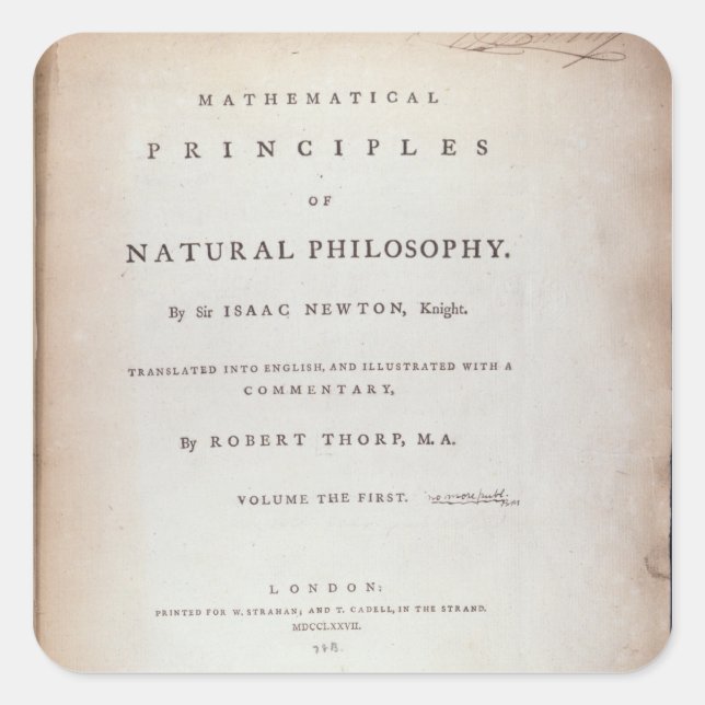 Frontispiz nach Band I Quadratischer Aufkleber (Vorderseite)