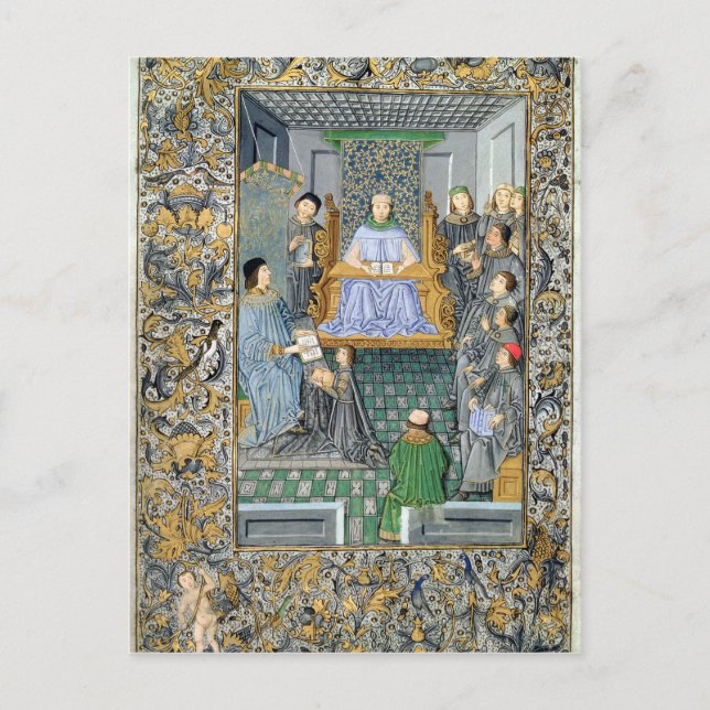 Frontispiz von Antonio de Nebrijas "Gramatica" Postkarte (Vorderseite)