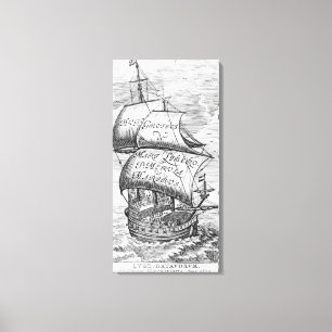 Frontispiz zu "De Mari Libero", durch Hugo Grotius Leinwanddruck