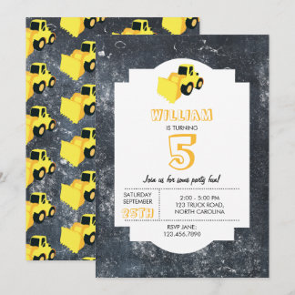 Frontladerbauwagen Geburtstag Einladung