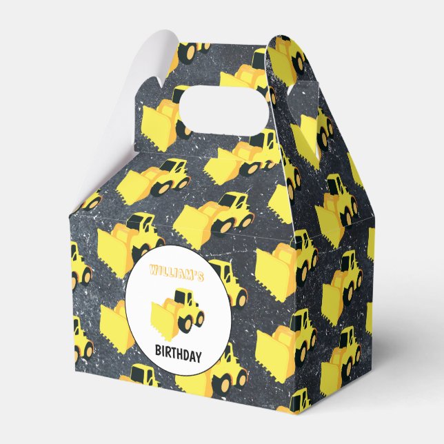 Frontladerbauwagen Geburtstag Geschenkschachtel (Vorderseite)