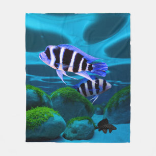 Frontosa Cichlid Plecostomus Aquarium Fisch Fleecedecke
