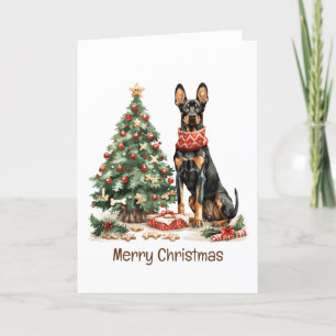 Frory Christmas Dobermann Hunde Feiertagskarte