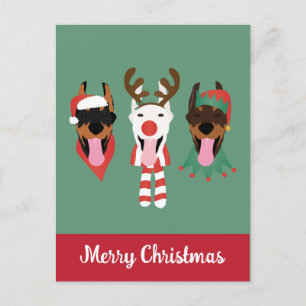 Frory Christmas Dobermann Hunde Postkarte