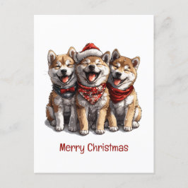 Frory Christmas Shiba Inu Hunde Postkarte