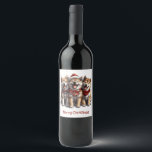 Frory Christmas Shiba Inu Santa Dogs Weinetikett<br><div class="desc">Niedliche Abbildung der Shiba Inu Hunde,  die Weihnachtsfertig sind. Ideal für Hundeliebhaber und Hundeeltern während der Ferienzeit.</div>