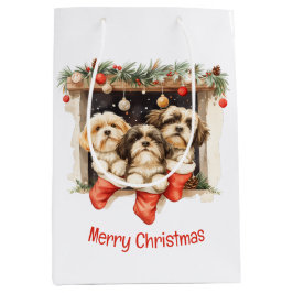 Frory Christmas Shih Tzu Dogs Mittlere Geschenktüte