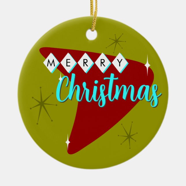 Frory Mid Century Weihnachten Keramik Ornament (Vorne)